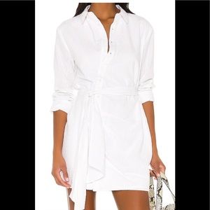L’Academie August Shirt Dress in White Stripe Size S